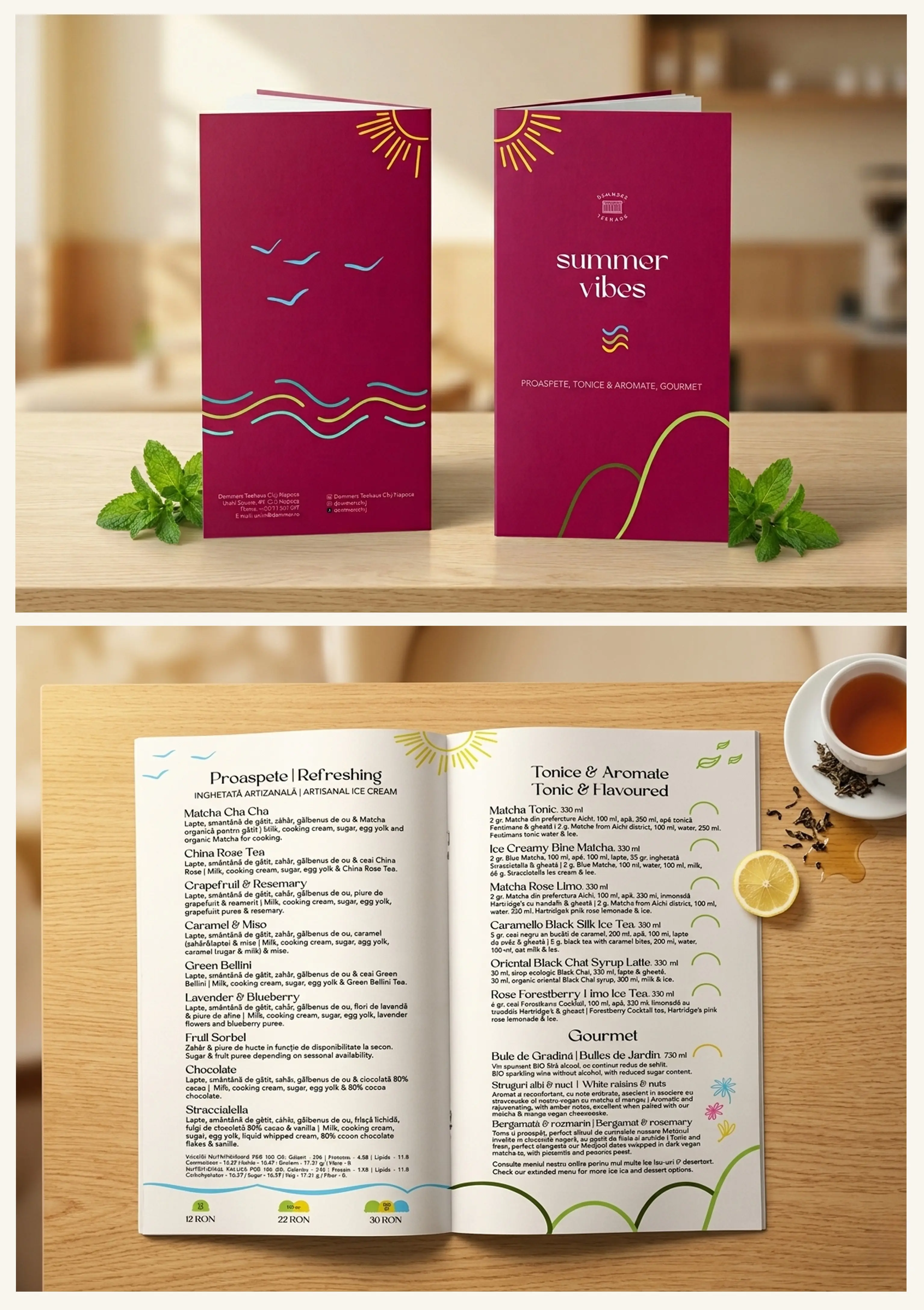 Demmers Teehaus — Summer Vibes 2024 seasonal menu design