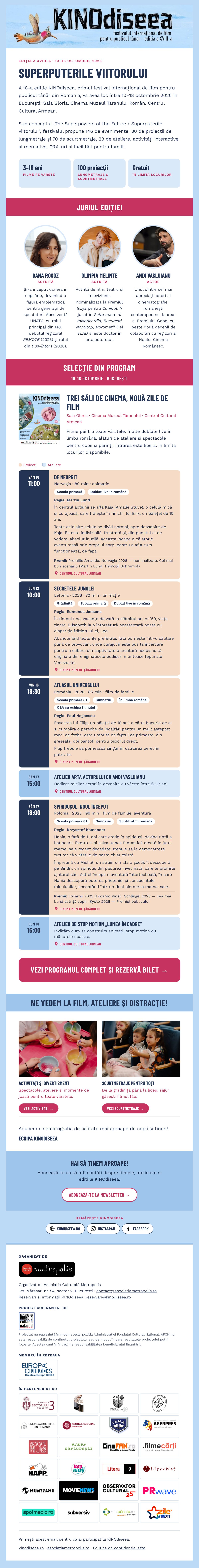 KINOdiseea 2026 newsletter: Superputerile viitorului, the edition launch, with jury, key figures and programme selection