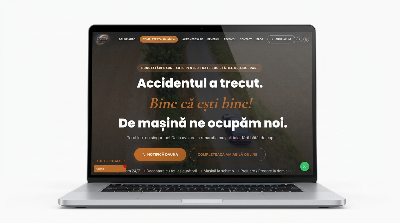 Autonord Garage — hero section mock-up on laptop