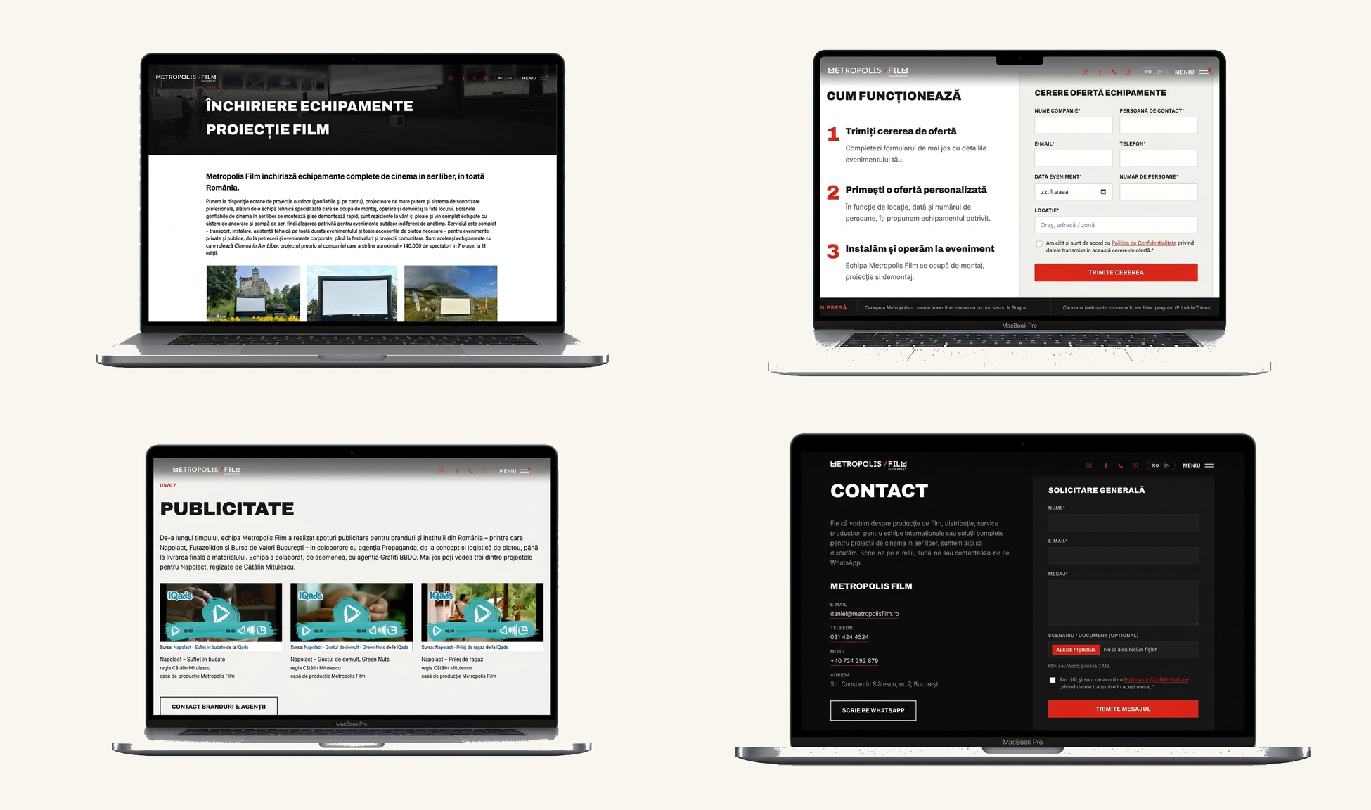Metropolis Film — Equipment Rental, Equipment Form, Advertising, Contact